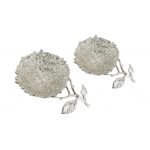Flower Nut Bowl (Set Of 2) (SILVER PLATED)