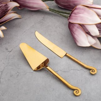 Lilly Cake Server Gold