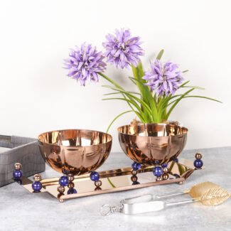 SAGE  KONCPT MELON NUT BOWL ROSE GOLD (SET OF 3)