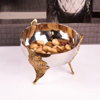 SAGE KONCPT BRASS LEAF BOWL WITH LID