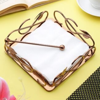 SAGE KONCPT WILLOW LEAF TISSUE HOLDER ROSE GOLD